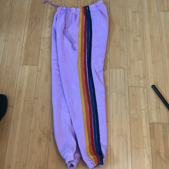 Aviator Nation 5 Stripe Jogger Sweatpants in Purple size XS, super comfy! - Picture 8 of 15